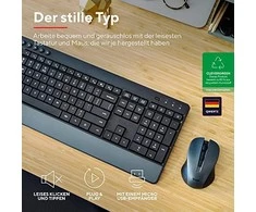 Klaviatūra ir pelė Kit Trust Trezo Comfort Wireless Klaviatūros ir pelės rinkinys - German QWERTZ išdėstymas