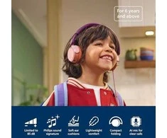 Laidinės vaikiškos ausinės Philips TAK2000MP/00, violetinės ir rudos spalvos