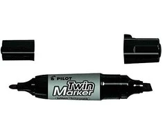 Pilot Pen Permanentinis dvipusis žymeklis Pultas TWIN JUMBO 1-3mm., 5-6 mm., juoda