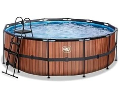 Baseinas EXIT Wood ø427x122cm su pompa su filtru - rudas