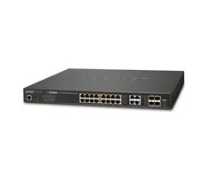 Šakotuvas Planet 16-Port 10/100/1000T 802.3at PoE + 4-Port Gigabit TP/SFP Combo valdomas jungiklis / 220W