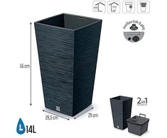 Gėlių vazonas Prosperplast Furu Square DFSH300-S433, 29,5 x 29,5 x 55 cm