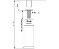 Kvadratinis dozatorius 500 ml quadron emma copper