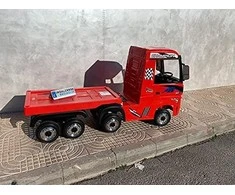 Lean Cars Raudona Mercedes Actros akumuliatorinė puspriekabė