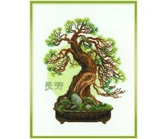 RIOLIS - Create It Yourself - Siuvinėjimo rinkinys „Bonsai pušis - ilgaamžiškumo simbolis“ 1037 (35x45 cm)