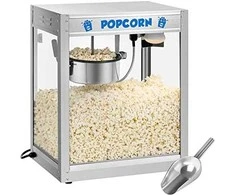 Royal Catering Profesionali popcorno gaminimo mašina 230V 1350W, skaidri/sidabro