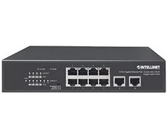 Šakotuvas Intellinet 561402 jungiklis Gigabit 8x RJ45 PoE+, 2x RJ45 Uplink