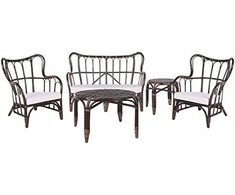 Lauko baldų komplektas Beliani Rattan Garden 4 asmenų tamsiai rudos spalvos BRINDISI