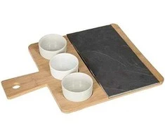 Secret De Gourmet Easy Serviravimo padėklas, elegantiškas rinkinys su dubenėliais ne tik leis lengvai neštis užkandžius, bet ir gražiai juos atidengs.