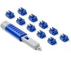 Šakotuvas Smart Keeper Smartkeeper SmartKeeper Basic "RJ45 Port" Blocker dunkelblau 10 Stk.+Key