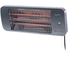 SUNRED® Lugo Quartz pakabinamas infraraudonųjų spindulių terasos šildytuvas LUG-2000W, 2000 W, Pilkas