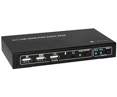 TECHLY 028696 Techly 2 prievadų HDMI/USB KVM jungiklis 2x1 su garsu