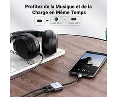 UGREEN CM231 garso adapteris USB-C prie mini lizdo 3.5 mm (pilka)