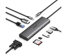 Adapteris Ugreen CM498 USB-C, 2 x USB-A + USB-C + HDMI + SD / TF + PD