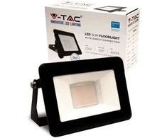 20W LED prožektorius V-TAC, juodu korpusu, 4000K