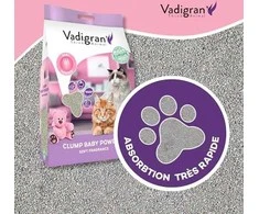 VADIGRAN kačių kraikas Clump Babypowder EU 12kg
