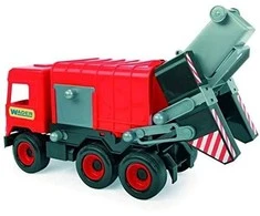 WADER 32113 Middle Truck - Raudonas šiukšliavežis kartoninėje dėžėje