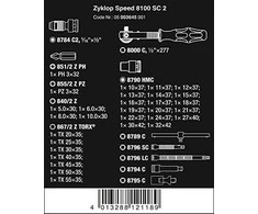 Wera „Zyklop Speed“ 1/2 colio terkšlės metrinis rinkinys, 37 dalys.