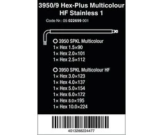 Wera L formos šešiakampių raktų komplektas 3950/9 Hex-Plus Multicolour