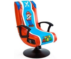 X-ROCKER: Super Mario 2.1 garso kėdė su stovu – raudona/mėlyna