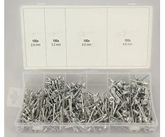 Yato Toya Sa Poland Kniedžių rinkinys dėžutėje | aliumininės aklios kniedės mix | Ø 2,4–4,8 mm | 400 vnt. (YT-36420)