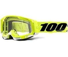 1 RACECRAFT 2 Geltonas akiniai (Clear Anti-Fog Lens, LT 88%-92% + 10 Skids) (NAUJIENA)