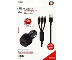 Įkroviklis 2GO 2GO automobilinis pakrovėjas 3000mA 3in1 Micro-USB, Lightning, USB-C sw