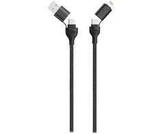 2GO USB / Type C Ladekabel 4 in 1 USB A, Lighn. 1,2m sw