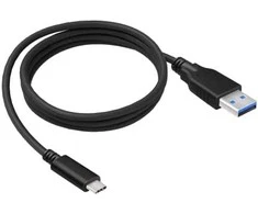 USB kabelis 2GO USB-A - USB-C 1 m Juodas (795731)