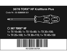 Atsuktuvų komplektas Wera 367/6 TORX HF Kraftform Plus; 6 vnt.