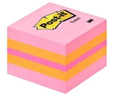Lipnūs lapeliai Post-it, 51x51mm, 400 lapelių, rožinės spalvos