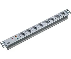 Bachmann 19" lizdo juosta ALU 1U ÜSS, 8 krypčių 35°, pilka, 2,0 m, be jungiklio