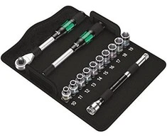 Terkšlės ir galvučių rinkinys Wera Zyklop Hybrid 8006 SC 1, 10-19mm, 13 vnt