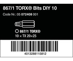 Sukimo antgaliai WERA Standart, T20 x 25 mm, 10 vnt.