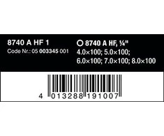 Antgalių galvučių komplektas 1/4" 4-8mm 8740 A HF 1, Wera