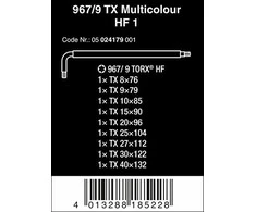 Wera Multicolor L-raktų rinkinys su laikymo funkcija, BlackLaser TORX HF