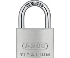 ABUS 64TI/50, Įprastinė pakabinama spyna, Raktinė spyna, Skirtingai su raktu, Sidabrinė, Aliuminis, Grūdintas plienas