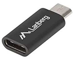 LANBERG AD-UC-UM-01 adapteris USB TYPE-C F -MICRO-B M 2.0 Juodas