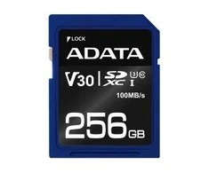 Atminties kortelė ADATA Premier Pro UHS-I SDXC, 256 GB, Flash atminties klasė 10, U3, V30, 85 MB/s, 100 MB/s