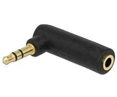 GEMBIRD A-3.5M-3.5FL garso adapterio kištukas 3.5 mm stačiakampis adapteris 90 laipsnių juodas