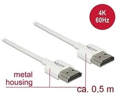 Delock HDMI – HDMI kabelis 0,5 m baltas (85121)
