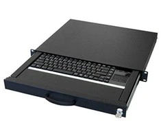 aixcase 19" Rack 1U Klaviatūra US Touchpad USB juodas