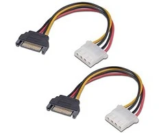 „Akasa SATA“ į „Molex“ adapterio kabelis – 2 vnt.