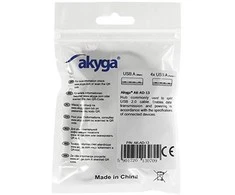 USB šakotuvas Akyga AK-AD-13 (4xUSB 2.0) juodas