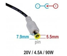 AKY AK-ND-39 Akyga Car notebook maitinimo blokas AK-ND-39 20V/4.5A 90W 7.9x5.5 mm + kaištis Lenovo