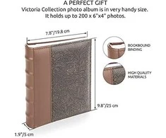 Nuotraukų rėmelis Victoria Collection Albumas B 10x15/200M Gėlė-4, ruda 2vnt