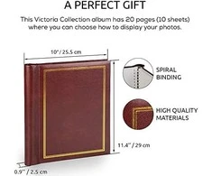 Nuotraukų rėmelis Victoria Collection Albumas SA20S Magnetic 20pgs Classic, slyva 2vnt