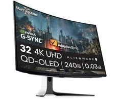 Dell | Išlenktas žaidimų monitorius | AW3225QF | 31,6 colio | OLED | 4K UHD | 16:9 | 240 Hz | 0,03 ms | 3840 x 2160 pikselių | 1000 cd/m² | Maitinimo jungtis, apsaugos užrakto lizdas, valdymo svirtis, USB-A, USB-B, USB-C, HDMI, „DispalyPort“ | HDMI prievadų kiekis: 2 | Balta / juoda | Garantija 36 mėn.