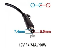 Automobilinis nešiojamojo kompiuterio pakrovėjas Akyga AK-ND-32 (19V / 4.74A 90W 7.4 x 5.0mm + pin) HP 1.2m