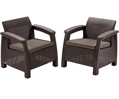 Fotelis Keter 2 fotelių komplektas Corfu duo rudas K223194